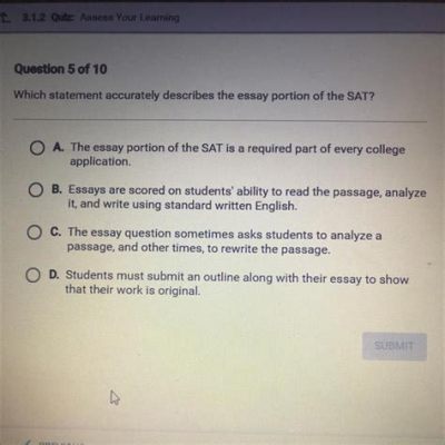 which statement accurately describes the essay portion of the SAT?